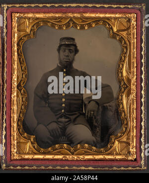 Unidentified African soldato americano in unione uniforme Foto Stock