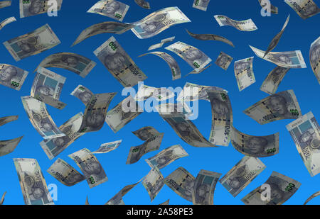 Flying South African Rand (isolato con percorso di clipping) Foto Stock