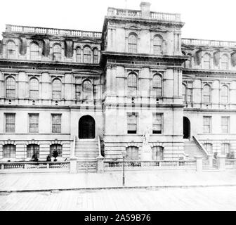 La storia della California - Ingresso alla Scuola di Lincoln, 5 strada vicino al Mercato di San Francisco ca. 1866 Foto Stock