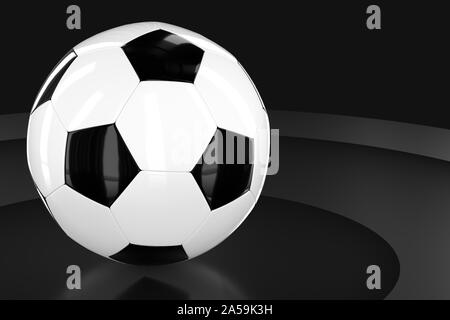 Calcio e indoor arena scene, rendering 3d. Calcolatore disegno digitale. Foto Stock