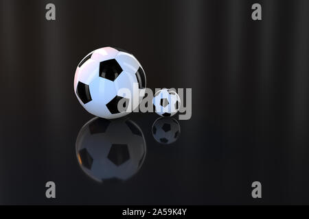 Calcio e indoor arena scene, rendering 3d. Calcolatore disegno digitale. Foto Stock