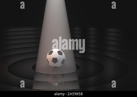 Calcio e indoor arena scene, rendering 3d. Calcolatore disegno digitale. Foto Stock