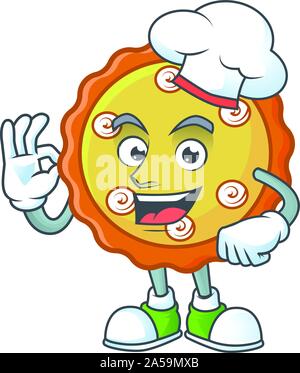 Lo Chef dolce torta di mele con frutta fresca. Illustrazione Vettoriale