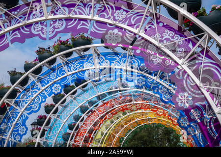 Sculture di luce in Gorodskoy Sad park, Salekhard, Siberia, Russia Foto Stock