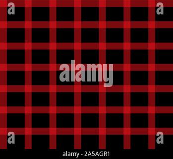 Rosso e nero texture tartan. Buffalo Plaid a scacchi modello senza giunture. Lumberjack sfondo per i tessili,shirt,giacca e altri prodotti di moda.vettore Illustrazione Vettoriale