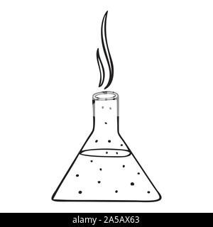 Bianco e nero pallone da laboratorio vettore icona Illustrazione Vettoriale