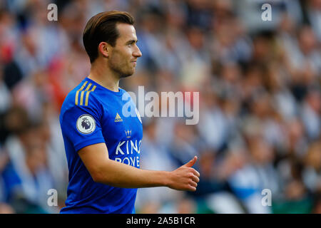 Leicester, Regno Unito. Xix oct, 2019. Il 19 ottobre 2019; il re lo stadio di potenza, Leicester, Midlands, Inghilterra; English Premier League Football, Leicester City versus Burnley; Ben Chilwell di Leicester City - rigorosamente solo uso editoriale. Nessun uso non autorizzato di audio, video, dati, calendari, club/campionato loghi o 'live' servizi. Online in corrispondenza uso limitato a 120 immagini, nessun video emulazione. Nessun uso in scommesse, giochi o un singolo giocatore/club/league pubblicazioni Credit: Azione Plus immagini di sport/Alamy Live News Foto Stock