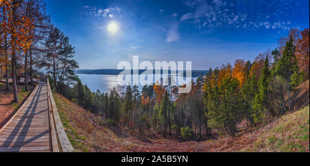 Il paesaggio della valle di ginepro in Lituania in autunno Foto Stock