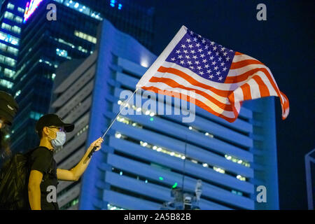 Hong Kong. 14 OTT 2019: Più di 130.000 manifestanti radunati per una manifestazione pacifica nel Distretto Centrale di Hong Kong. Invita gli Stati Uniti a passare il Ho Foto Stock