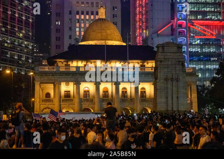 Hong Kong. 14 OTT 2019: Più di 130.000 manifestanti radunati per una manifestazione pacifica nel Distretto Centrale di Hong Kong. Invita gli Stati Uniti a passare il Ho Foto Stock