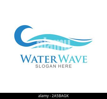 Acqua logo a forma di onda modello. Acqua elementi di design. Può essere utilizzato come icona, simbolo o logo design. Foto Stock