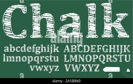 Chalk abbozzato font Illustrazione Vettoriale