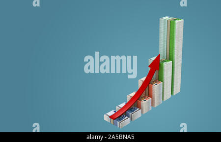 Grafico di affari realizzato da fatture in euro Foto Stock