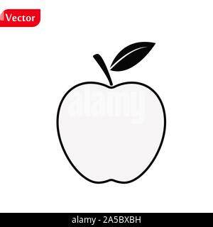 Apple icona di linea di contorno, segno del vettore, stile lineare pittogramma isolato su bianco. Symbol, il logo illustrazione. Corsa modificabile. Pixel vettore perfetto Illustrazione Vettoriale
