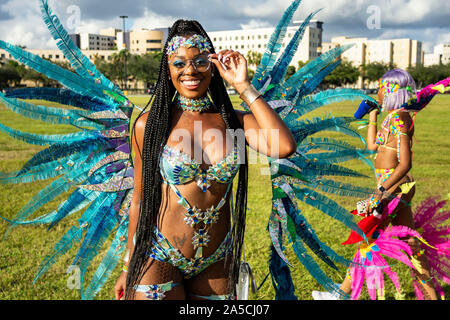 Il carnevale di Miami tenutosi a Miami Dade County motivi il 13 ottobre 2019 Foto Stock