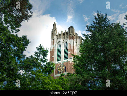 Beaumont Torre dell Orologio sulla Michigan State University Campus Foto Stock