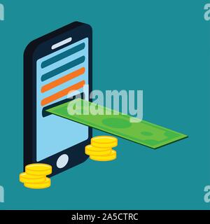 Mobile banking concetto simbolo illustrazione vettoriale Illustrazione Vettoriale