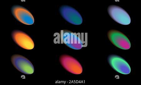 Abstract gradiente multicolore forme. Sfocata elementi vibranti Illustrazione Vettoriale