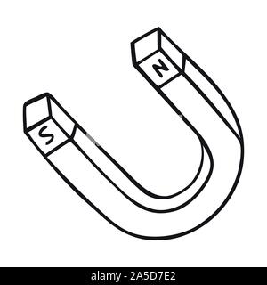 Bianco e nero illustation vettore di un magnete Illustrazione Vettoriale
