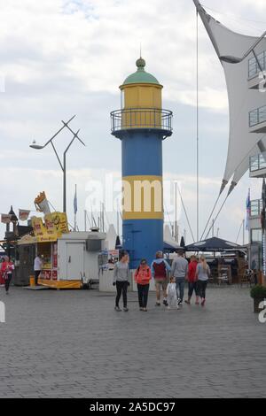 Vecchio faro Eckernförde (Hafen) Eckernförde Harbour, Germania Foto Stock