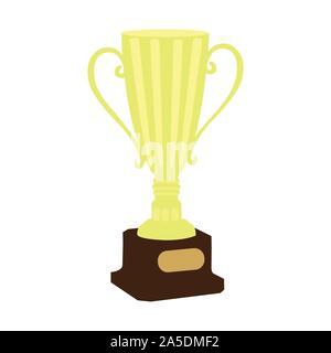 Cup Trofeo Icona piatta con lunga ombra Illustrazione Vettoriale