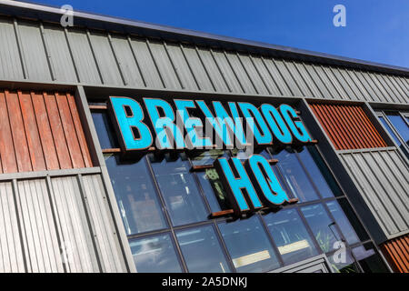 La Brewdog Birra Birreria sede in Ellon, Aberdeenshire in Scozia, Regno Unito Foto Stock