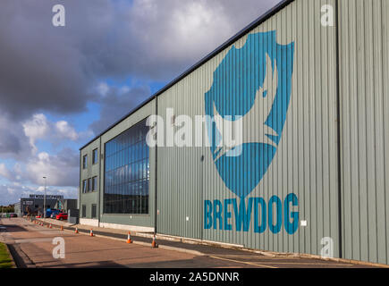 La Brewdog Birra Birreria sede in Ellon, Aberdeenshire in Scozia, Regno Unito Foto Stock