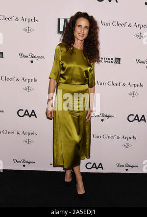 LOS ANGELES, CA - 19 ottobre: Andie MacDowell assiste L.A. Progetto di ballo di gala annuale a Hauser & Wirth su ottobre 19, 2019 a Los Angeles, California. Foto Stock