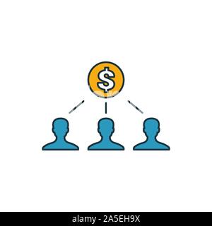 Gli azionisti di icona di contorno. Linea sottile elemento dal crowdfunding raccolta di icone. Interfaccia utente e UX. Pixel azionisti perfetta icona per web design, applicazioni Illustrazione Vettoriale