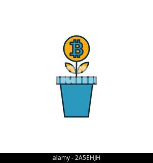 Crypto Farm icon set. Quattro elementi in diversi stili dal crypto valuta Raccolta di icone. Creative farm crypto icone riempito, bordato e colorato Illustrazione Vettoriale