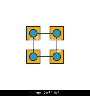 Blockchain icon set. Quattro elementi in diversi stili dal crypto valuta Raccolta di icone. Creative icone blockchain riempito, bordato e colorato Illustrazione Vettoriale
