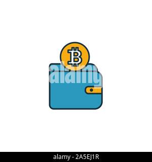 Portafoglio Bitcoin icon set. Quattro elementi in diversi stili dal crypto valuta Raccolta di icone. Creative portafoglio bitcoin icone riempito, contorno Illustrazione Vettoriale