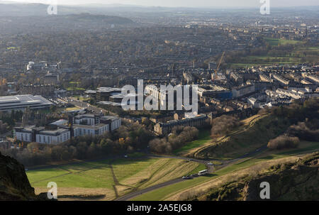 Edimburgo, Scozia, Regno Unito intorno a Holyrood Park, Arthur's Seat in inverno Foto Stock