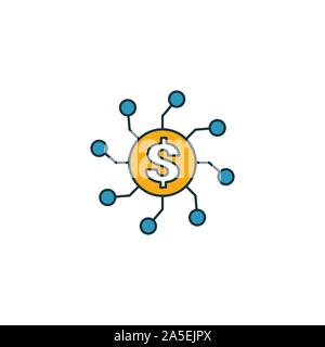Icona Crowdfunding set. Quattro elementi in diversi stili dal fintech raccolta di icone. Creative icone crowdfunding riempito, contorno, colorata e piatto Illustrazione Vettoriale