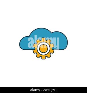 Il Saas icon set. Quattro elementi in diversi stili dal fintech raccolta di icone. Creative icone saas riempito, del contorno colorato e simboli di Piana Illustrazione Vettoriale