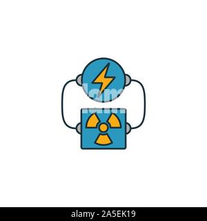 Energia nucleare icon set. Quattro elementi in diversi stili dalla potenza ed energia raccolta di icone. Creative energia nucleare icone riempito, contorno Illustrazione Vettoriale