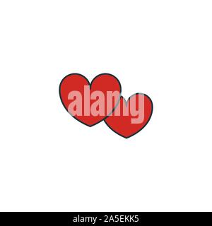 Amore cuori icon set. Quattro elementi in diversi stili dalla luna di miele raccolta di icone. Amore creativo cuori pieni di icone, contorno, colorata e piatto Illustrazione Vettoriale