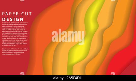Papercut multi strati 3D Color texture di sfondo vettoriale Illustrazione Vettoriale