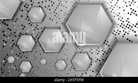 Vettore di astratta high tech sfondo, con esagoni Illustrazione Vettoriale