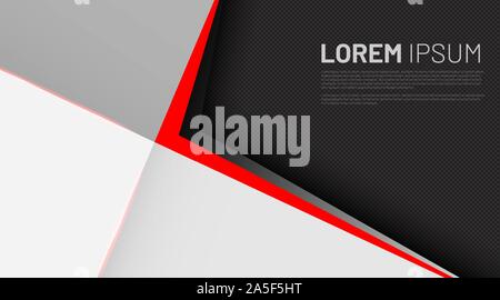 La sovrapposizione di uno strato vettore sfondi, con triangoli in rosso, grigio e nero per il design dello sfondo Illustrazione Vettoriale