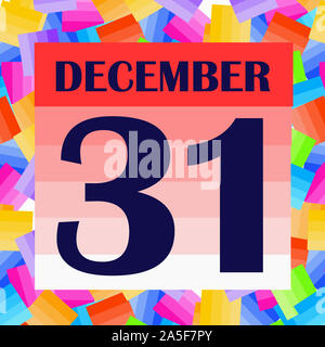 Dicembre 31 icona. Per la pianificazione di importanti giorno. Banner per i giorni festivi e giorni speciali. Illustrazione. Foto Stock