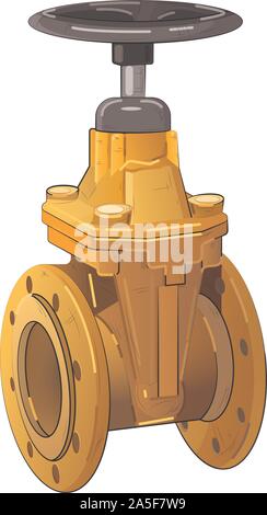 Industria tubi metallici e la valvola illustrazione vettoriale Illustrazione Vettoriale