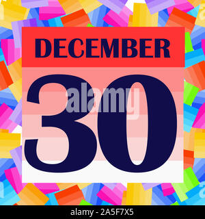 Dicembre 30 icona. Per la pianificazione di importanti giorno. Banner per i giorni festivi e giorni speciali. Illustrazione. Foto Stock