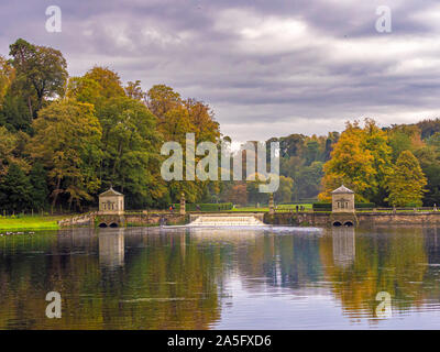 Studley Royal acqua giardino, North Yorkshire, Regno Unito. Foto Stock