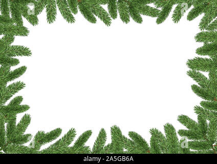 Telaio di natale con rami di pino Foto Stock
