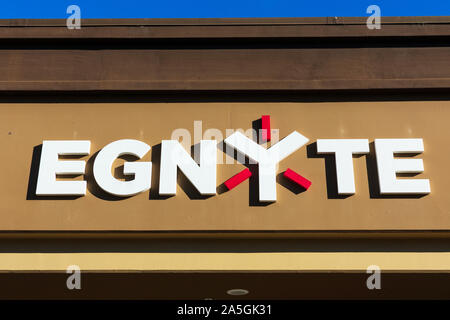 Egnyte segno e logo. Egnyte è una società che fornisce il software per enterprise la sincronizzazione dei file e la condivisione Foto Stock