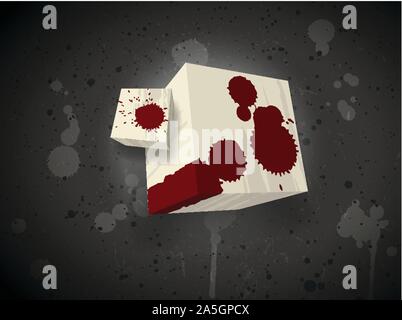 Dark scary cube Illustrazione Vettoriale