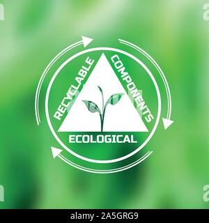 Vintage naturale etichetta su sfondo sfocato Illustrazione Vettoriale