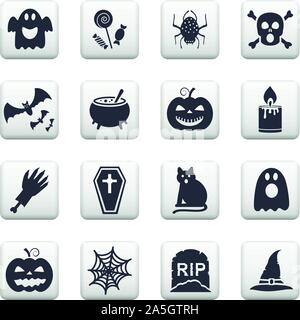 Halloween icon set vettore Illustrazione Vettoriale