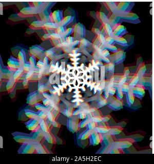 Natale segno del fiocco di neve con aberrazioni Illustrazione Vettoriale